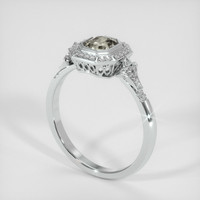 1.01 Ct. Greenish Brown Sapphire Ring, Platinum 950 2