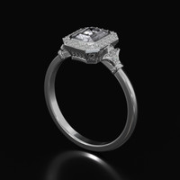 1.30 Ct. White Sapphire Ring, Platinum 950 2