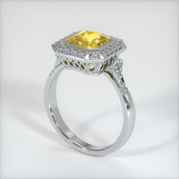 2.54 Ct. Yellow Sapphire Ring, Platinum 950 2
