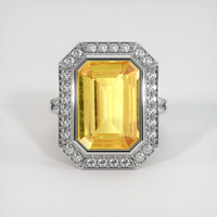 6.59 Ct. Yellow Sapphire Ring, Platinum 950 1