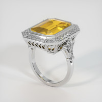 6.59 Ct. Yellow Sapphire Ring, Platinum 950 2
