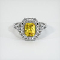 1.64 Ct. Yellow Sapphire Ring, Platinum 950 1