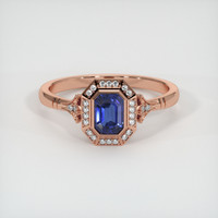 1.55 Ct. Blue Sapphire Ring, 14K Rose Gold 1