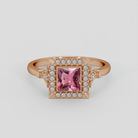 1.04 Ct. Purplish Pink Sapphire Ring, 14K Rose Gold 1