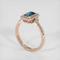 2.01 Ct. Greenish Blue Sapphire Ring, 14K Rose Gold 2