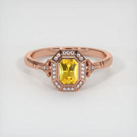 0.94 Ct. Yellow Sapphire Ring, 14K Rose Gold 1