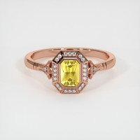 0.85 Ct. Yellow Sapphire Ring, 18K Rose Gold 1