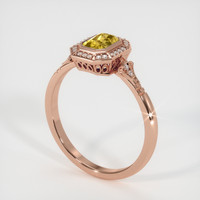 0.85 Ct. Yellow Sapphire Ring, 18K Rose Gold 2