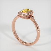 0.94 Ct. Yellow Sapphire Ring, 18K Rose Gold 2