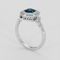 1.09 Ct. Greenish Blue Sapphire Ring, 10K White Gold 2