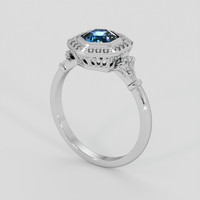 0.92 Ct. Greenish Blue Sapphire Ring, 10K White Gold 2