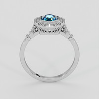 0.92 Ct. Greenish Blue Sapphire Ring, 10K White Gold 3