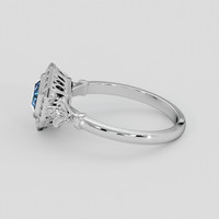 0.92 Ct. Greenish Blue Sapphire Ring, 10K White Gold 4