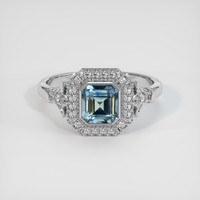 1.21 Ct. Greenish Blue Sapphire Ring, 10K White Gold 1