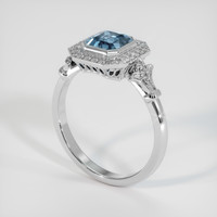 1.21 Ct. Greenish Blue Sapphire Ring, 10K White Gold 2