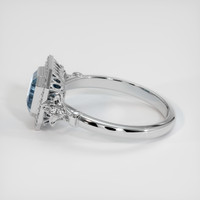 1.21 Ct. Greenish Blue Sapphire Ring, 10K White Gold 4