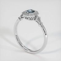 0.68 Ct. Greyish Blue Sapphire Ring, 10K White Gold 2