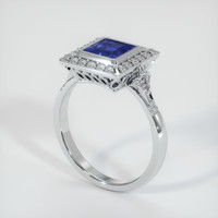 1.33 Ct. Blue Sapphire Ring, 14K White Gold 2
