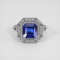 3.04 Ct. Blue Sapphire Ring, 14K White Gold 1