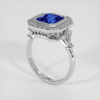 3.04 Ct. Blue Sapphire Ring, 14K White Gold 2