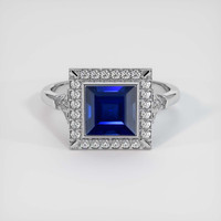 2.19 Ct. Blue Sapphire Ring, 14K White Gold 1