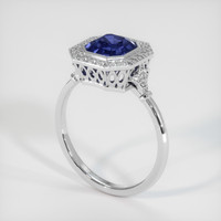 3.22 Ct. Blue Sapphire Ring, 14K White Gold 2