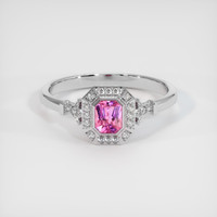 0.82 Ct. Pink Sapphire Ring, 14K White Gold 1