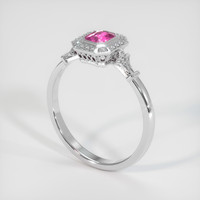 0.82 Ct. Pink Sapphire Ring, 14K White Gold 2