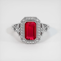 2.03 Ct. Ruby Ring, 14K White Gold 1