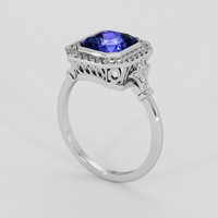 3.36 Ct. Purplish Blue Sapphire Ring, 14K White Gold 2