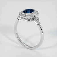 1.62 Ct. Greenish Blue Sapphire Ring, 14K White Gold 2