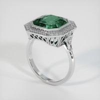 7.53 Ct. Bluish Green Sapphire Ring, 14K White Gold 2