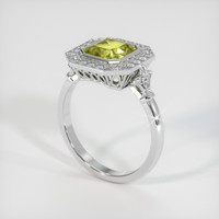 2.00 Ct. Yellowish Green Sapphire Ring, 14K White Gold 2