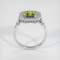 2.00 Ct. Yellowish Green Sapphire Ring, 14K White Gold 3