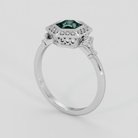 0.80 Ct. Bluish Green Sapphire Ring, 14K White Gold 2