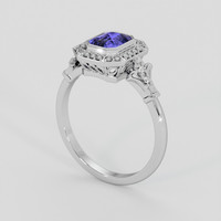 1.01 Ct. Purplish Blue Sapphire Ring, 14K White Gold 2