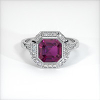 1.83 Ct. Pinkish Purple Sapphire Ring, 14K White Gold 1