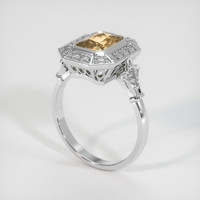 0.96 Ct. Peach Sapphire Ring, 14K White Gold 2