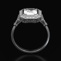 3.51 Ct. Sapphire Ring, 14K White Gold 3