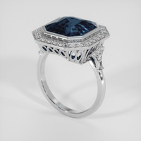 5.70 Ct. Color Change Sapphire Ring, 14K White Gold 2