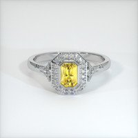 0.64 Ct. Yellow Sapphire Ring, 14K White Gold 1