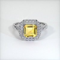 2.54 Ct. Yellow Sapphire Ring, 14K White Gold 1