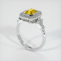1.64 Ct. Yellow Sapphire Ring, 14K White Gold 2