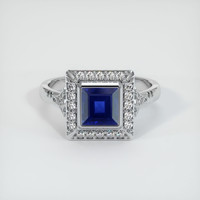 1.33 Ct. Blue Sapphire Ring, 18K White Gold 1