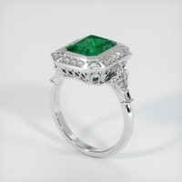 Pave Emerald Ring 2.43 Ct., 18K White Gold Preview