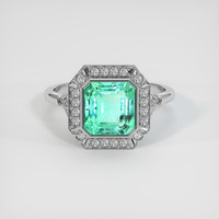 2.04 Ct. Emerald Ring, 18K White Gold 1