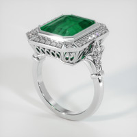 5.28 Ct. Emerald Ring, 18K White Gold 2