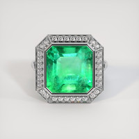 6.81 Ct. Emerald Ring, 18K White Gold 1