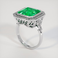 6.81 Ct. Emerald Ring, 18K White Gold 2