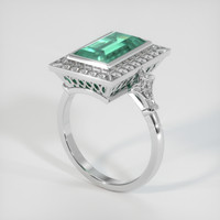 3.72 Ct. Emerald Ring, 18K White Gold 2